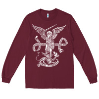 Burgundy st michael archangel catholic angel defend us Long Sleeve Tee - ArtChic