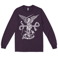 Plum st michael archangel catholic angel defend us Long Sleeve Tee - ArtChic