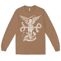 Toasted Coconut st michael archangel catholic angel defend us Long Sleeve Tee - ArtChic