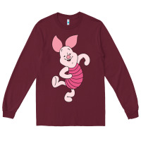 Burgundy piglet Long Sleeve Tee - ArtChic