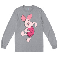 Heather Grey piglet Long Sleeve Tee - ArtChic
