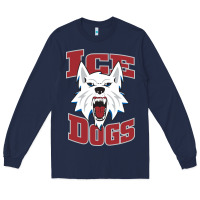 Navy Fairbanks Ice Dogs Long Sleeve Tee - ArtChic