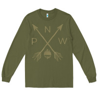 Army Green pacific northwest mountain  cool pnw pacific northwest t shirt Long Sleeve Tee - ArtChic