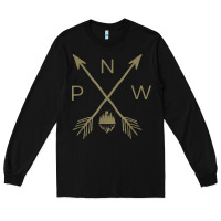 Black pacific northwest mountain  cool pnw pacific northwest t shirt Long Sleeve Tee - ArtChic