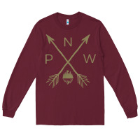 Burgundy pacific northwest mountain  cool pnw pacific northwest t shirt Long Sleeve Tee - ArtChic