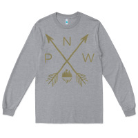 Heather Grey pacific northwest mountain  cool pnw pacific northwest t shirt Long Sleeve Tee - ArtChic