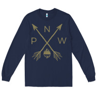 Navy pacific northwest mountain  cool pnw pacific northwest t shirt Long Sleeve Tee - ArtChic