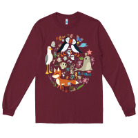 Burgundy Puffin Rock gift for fans puffin rock characters Long Sleeve Tee - ArtChic