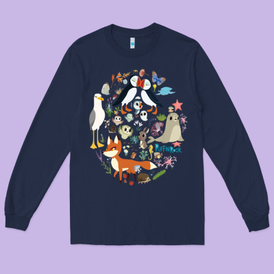 Puffin Rock Gift For Fans Puffin Rock Characters Long Sleeve Tee Designed By Artchic