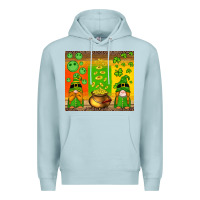 Blue Mist st patricks gnomes and coins with shamrock Premium Hoodie - Artiststas