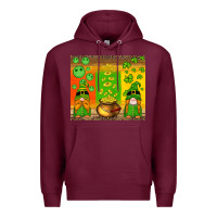 Burgundy st patricks gnomes and coins with shamrock Premium Hoodie - Artiststas