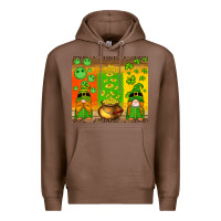 Chestnut st patricks gnomes and coins with shamrock Premium Hoodie - Artiststas