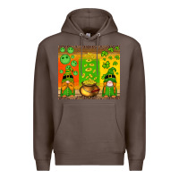 Coffee st patricks gnomes and coins with shamrock Premium Hoodie - Artiststas