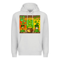 Dove Grey st patricks gnomes and coins with shamrock Premium Hoodie - Artiststas