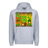 Heather Grey st patricks gnomes and coins with shamrock Premium Hoodie - Artiststas