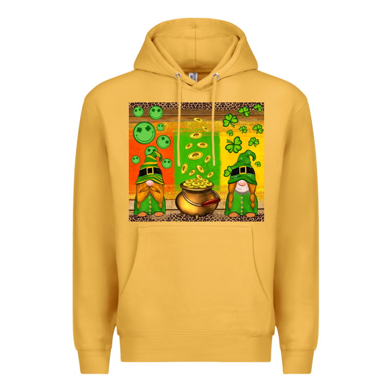 St Patricks Gnomes And Coins With Shamrock Premium Hoodie by Artiststas | Teevron