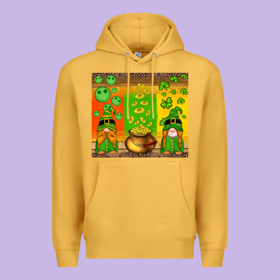 St Patricks Gnomes And Coins With Shamrock Premium Hoodie Designed By Artiststas