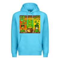 Ocean Blue st patricks gnomes and coins with shamrock Premium Hoodie - Artiststas