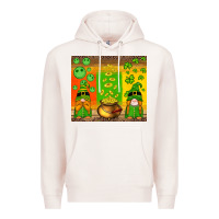 Pale Pink st patricks gnomes and coins with shamrock Premium Hoodie - Artiststas
