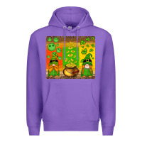 Purple st patricks gnomes and coins with shamrock Premium Hoodie - Artiststas