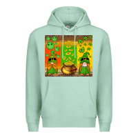 Seafoam st patricks gnomes and coins with shamrock Premium Hoodie - Artiststas