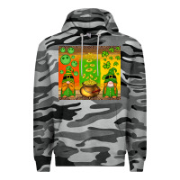 Slate Camo st patricks gnomes and coins with shamrock Premium Hoodie - Artiststas