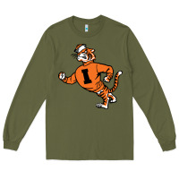 Army Green Vintage Walking Angry Tiger Idaho State Long Sleeve Tee - ArtChic