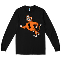 Black Vintage Walking Angry Tiger Idaho State Long Sleeve Tee - ArtChic