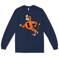 Navy Vintage Walking Angry Tiger Idaho State Long Sleeve Tee - ArtChic