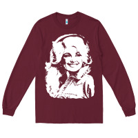Burgundy dolly parton distressed photo Long Sleeve Tee - ArtChic