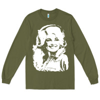 Army Green dolly parton distressed photo Long Sleeve Tee - ArtChic