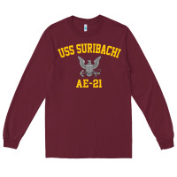 Burgundy uss suribachi ae 21 t shirt Long Sleeve Tee - StudioElite