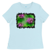 Baby Blue halloween spooky stars background Ladies Tee - BundleAndBundleShop