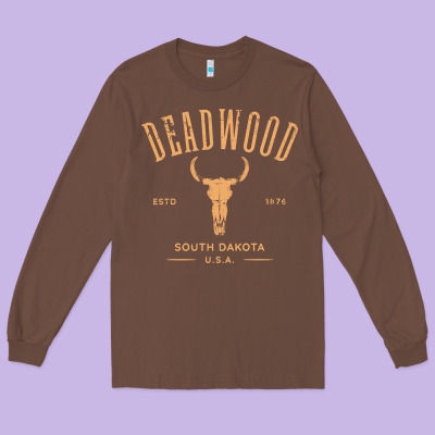Deadwood South Dakota Usa Vintage Distressed Style Design Long Sleeve Long Sleeve Tee Designed By Studioelite