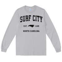Moon Dust Surf City North Carolina Nc Vintage Sports Design Black Prin Long Sleeve Tee - StudioElite