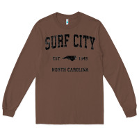 Chestnut Surf City North Carolina Nc Vintage Sports Design Black Prin Long Sleeve Tee - StudioElite