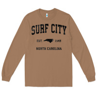 Toasted Coconut Surf City North Carolina Nc Vintage Sports Design Black Prin Long Sleeve Tee - StudioElite