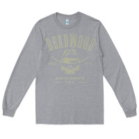 Heather Grey deadwood south dakota usa distressed skull design souvenir premium t s Long Sleeve Tee - StudioElite