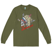 Army Green trust the government skull native american chief native t shirt Long Sleeve Tee - StudioElite