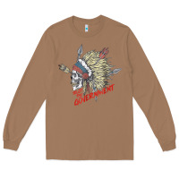 Toasted Coconut trust the government skull native american chief native t shirt Long Sleeve Tee - StudioElite