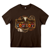 Chocolate Brown simmer down cowboy olivia Heavy Core Tee - OliviaCreatesArt