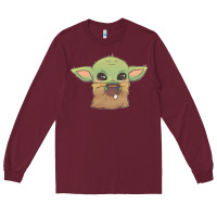 Burgundy Baby yoda Long Sleeve Tee - StudioElite