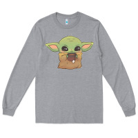 Heather Grey Baby yoda Long Sleeve Tee - StudioElite