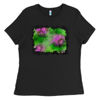 Black halloween spooky stars background Ladies Tee - BundleAndBundleShop