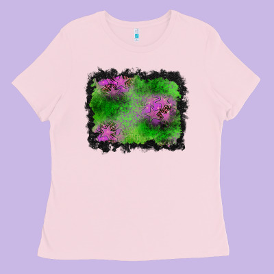 Halloween Spooky Stars Background Ladies Tee Designed By Bundleandbundleshop