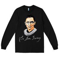 Black rbg ruth bader ginsburg feminist t shirt   signature art Long Sleeve Tee - StudioElite
