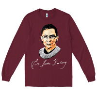 Burgundy rbg ruth bader ginsburg feminist t shirt   signature art Long Sleeve Tee - StudioElite