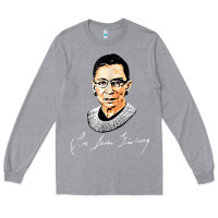Heather Grey rbg ruth bader ginsburg feminist t shirt   signature art Long Sleeve Tee - StudioElite