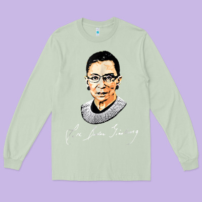 Rbg Ruth Bader Ginsburg Feminist T Shirt   Signature Art Long Sleeve Tee Designed By Studioelite