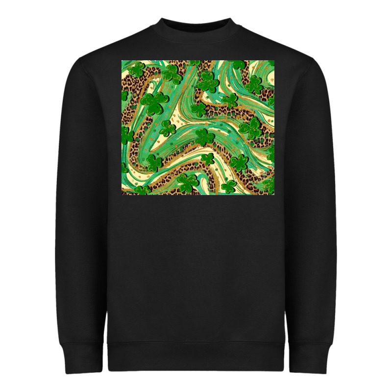 St. Patrick's Day Shamrock Leopard Heavyweight Sweatshirt by RanaPortraitStore | Teevron